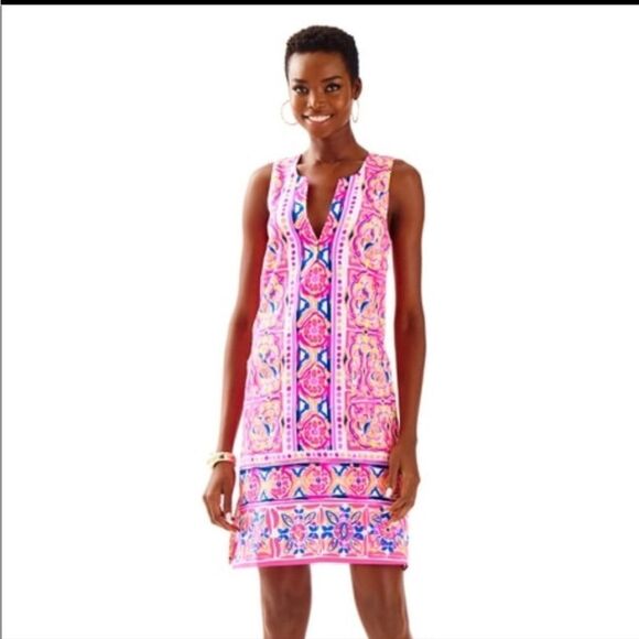 Lilly Pulitzer Carlotta Stretch Shift Dress Size 2 - Picture 1 of 7